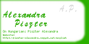 alexandra piszter business card